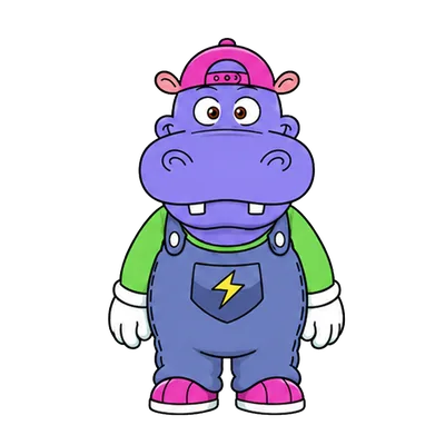 Electric Hippo mascot